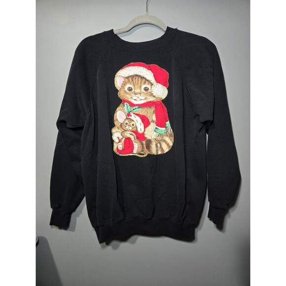 Vintage 90s Hanes Sport Christmas‎ Crewneck Sz XL (Fits Like Large) - Picture 1 of 4